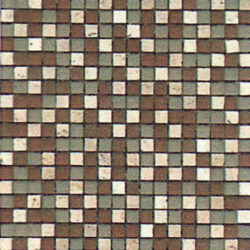 mosaica P002 Cristal - mosaica 1,5x1,5 (set 30x30) kombinace přírodního kamene a skla; variabilní použití jako dekorační prvek k obkladům, např. k  seriím Toscana, Clay, Tuval, Wavy, nebo k imitacím dřeva